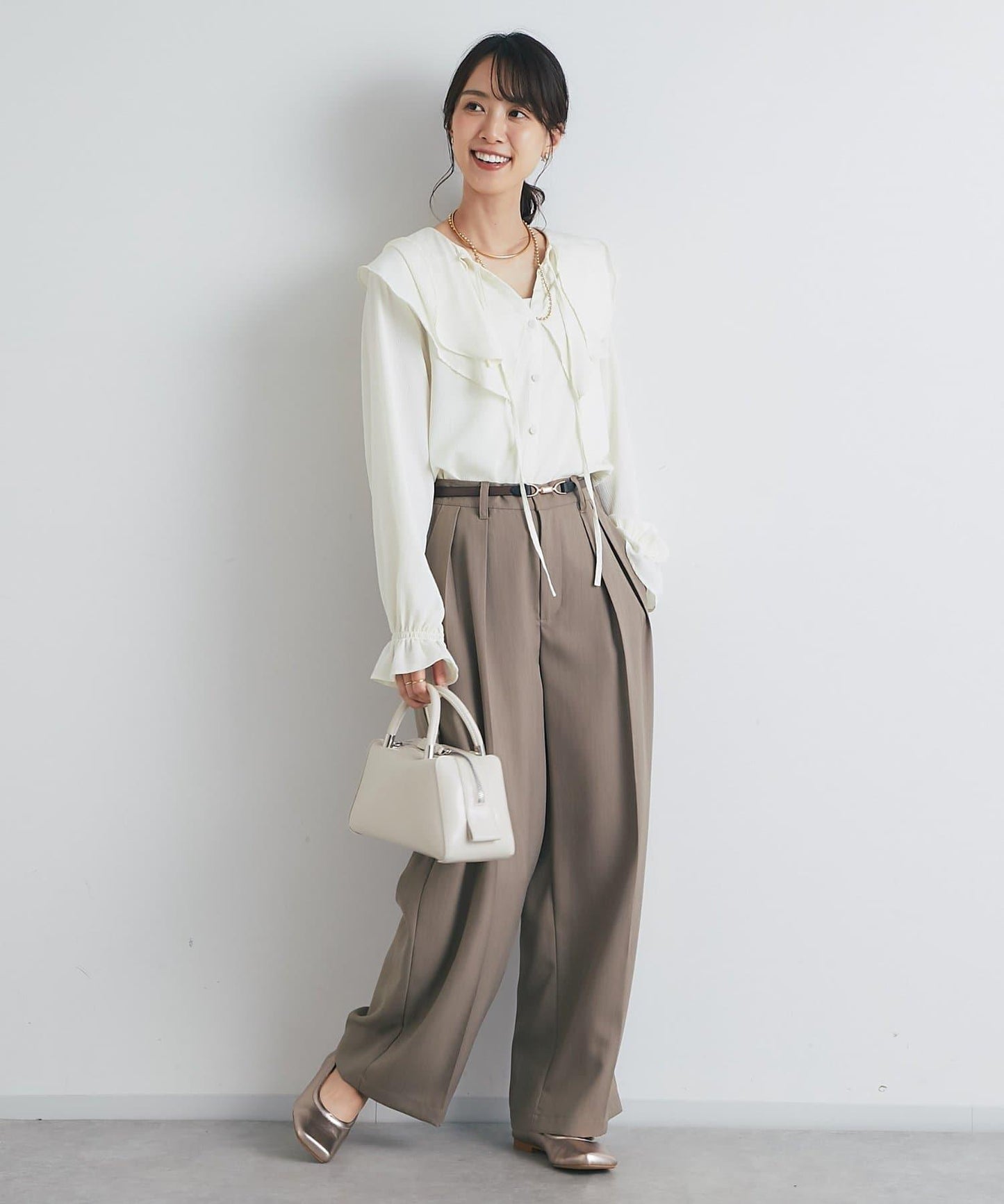 《成熟女性優雅氛圍◎》褶邊寬鬆上衣