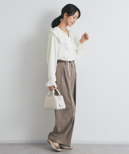 《成熟女性優雅氛圍◎》褶邊寬鬆上衣