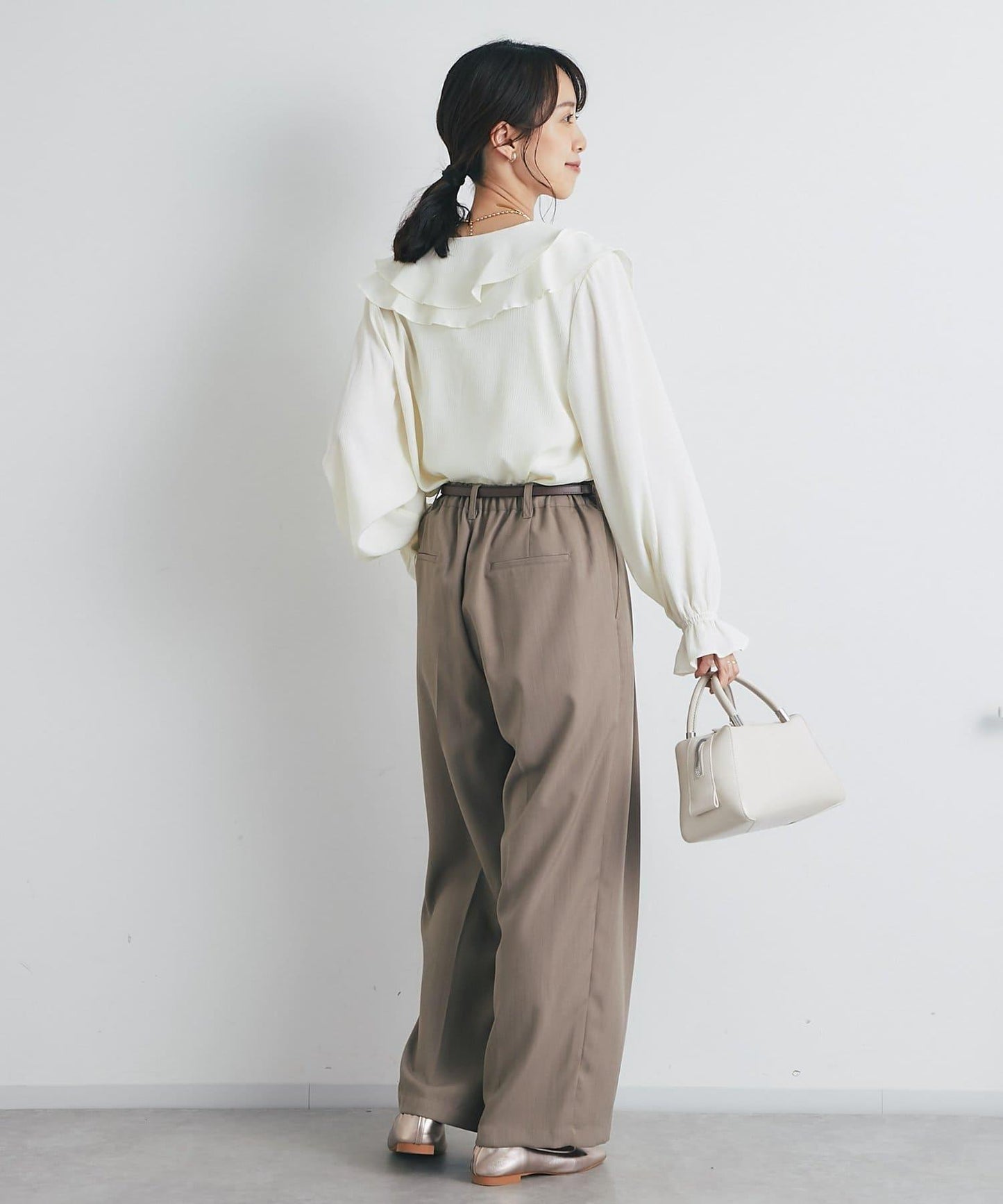 《成熟女性優雅氛圍◎》褶邊寬鬆上衣