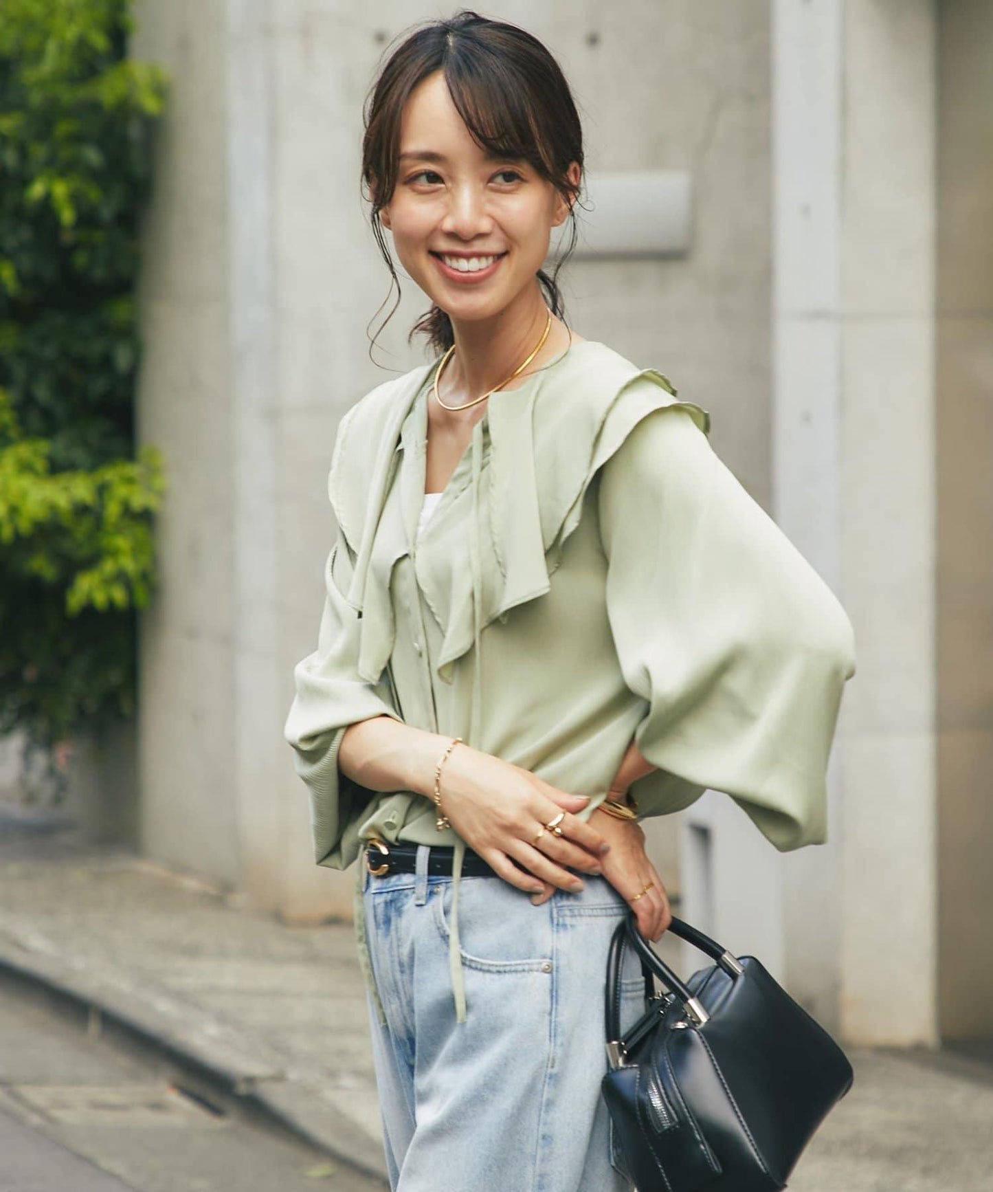 《成熟女性優雅氛圍◎》褶邊寬鬆上衣