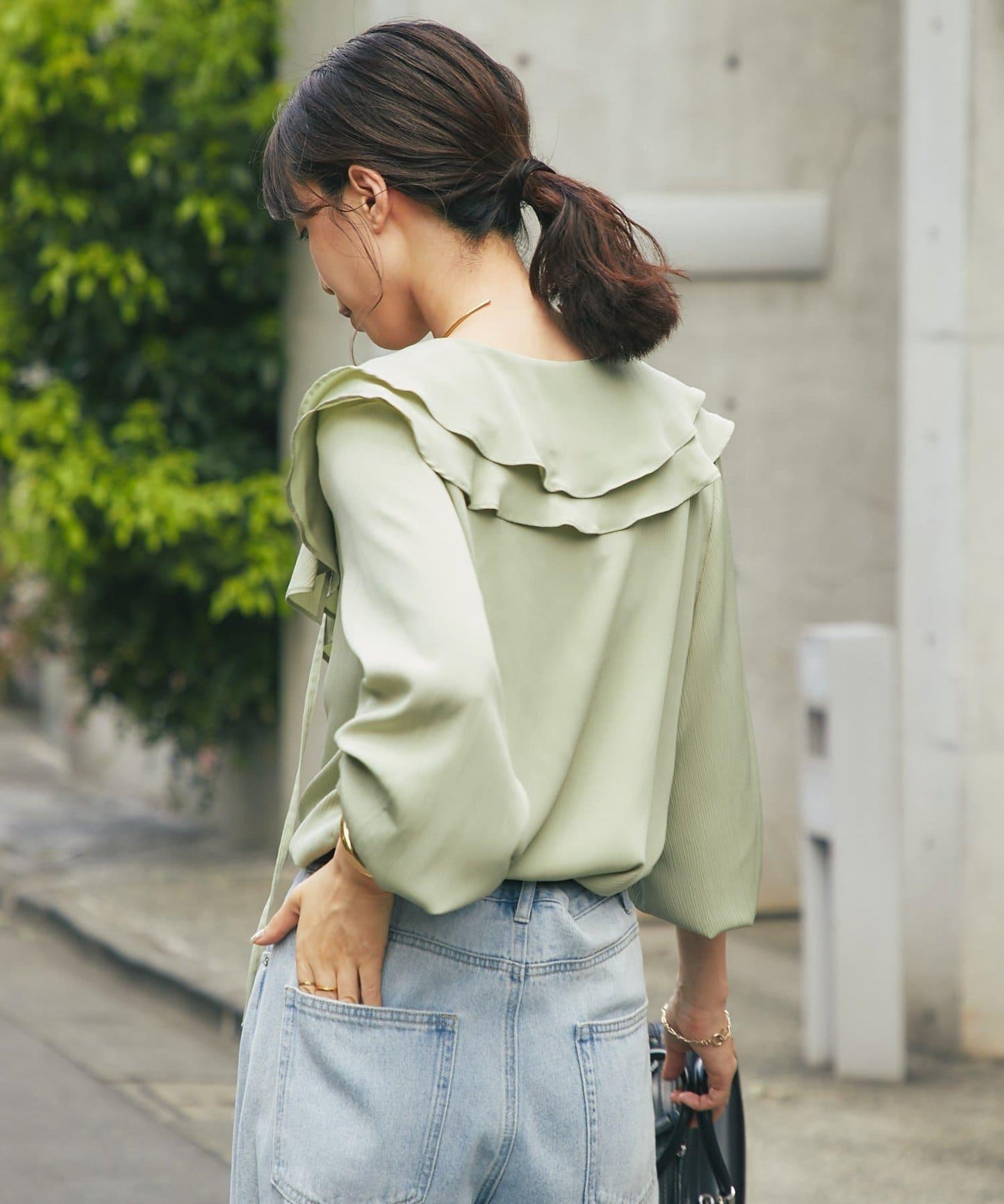 《成熟女性優雅氛圍◎》褶邊寬鬆上衣