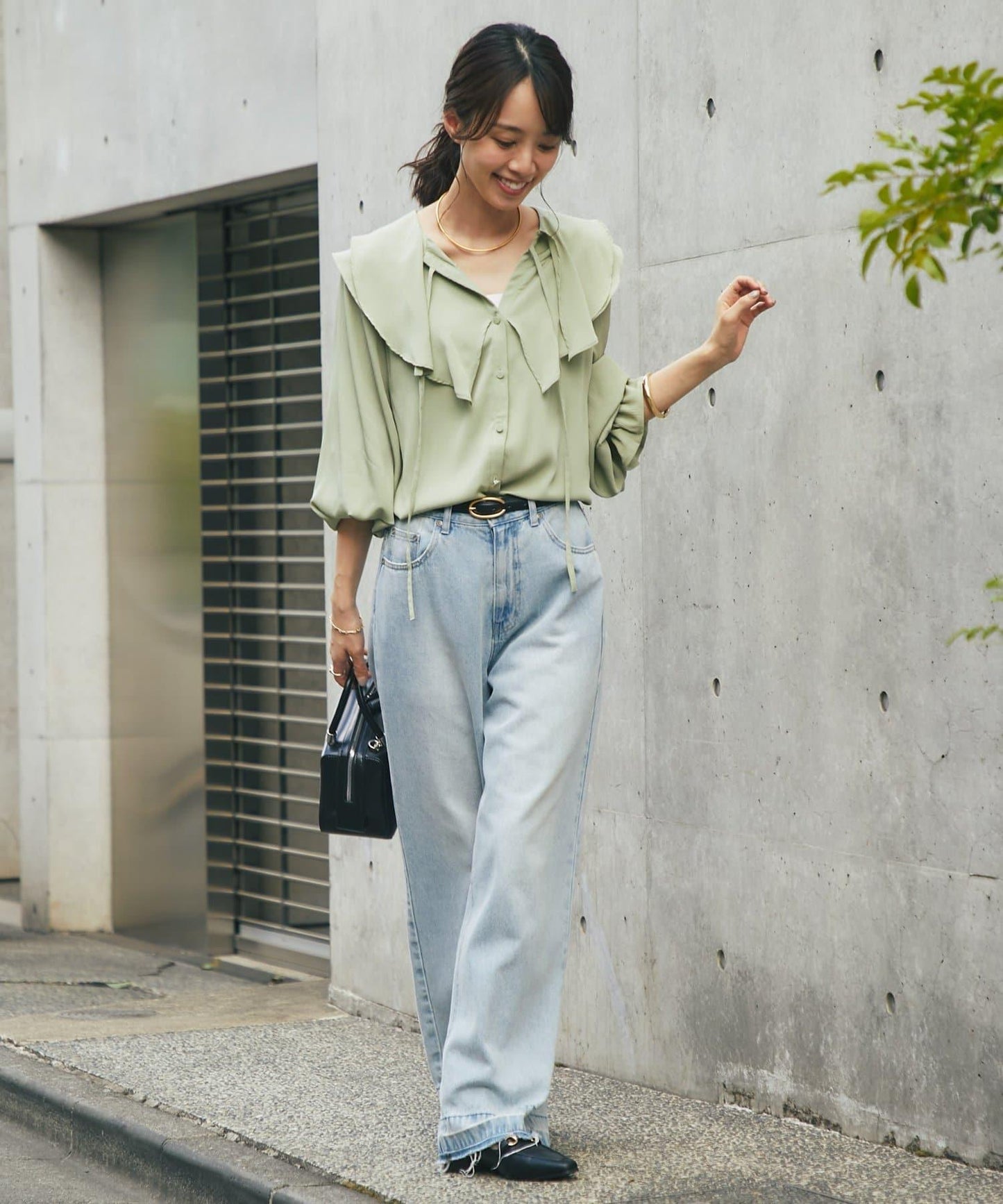 《成熟女性優雅氛圍◎》褶邊寬鬆上衣