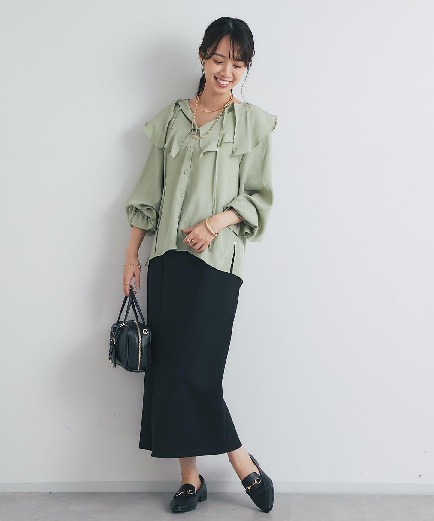 《成熟女性優雅氛圍◎》褶邊寬鬆上衣