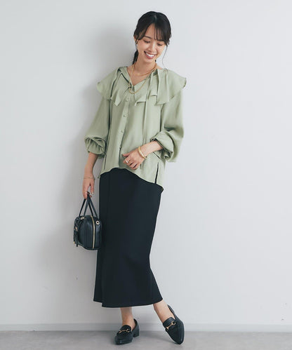 《成熟女性優雅氛圍◎》褶邊寬鬆上衣