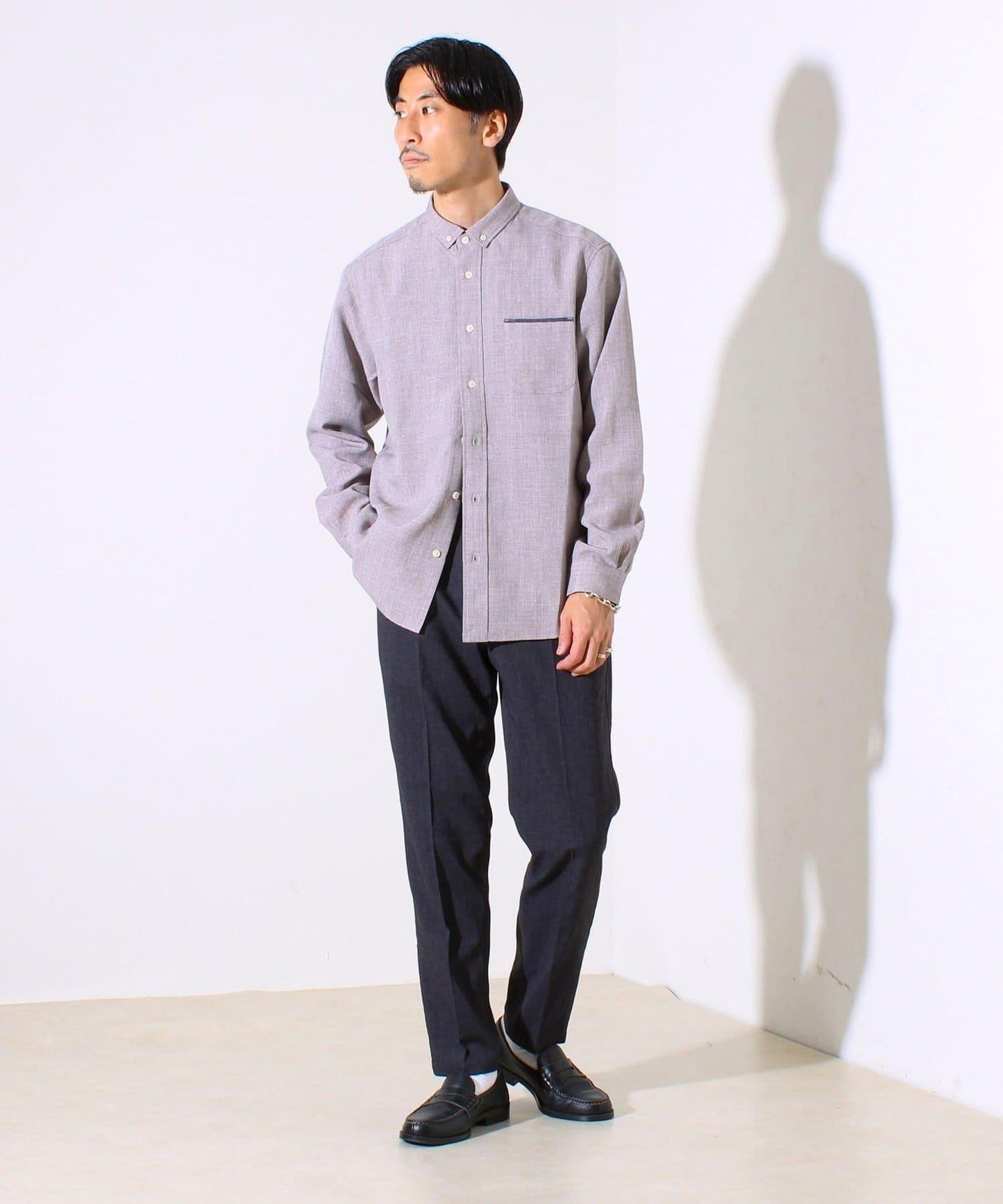 【商務休閒/套裝搭配適用】GLOSTER 亞麻感 易護理褲
