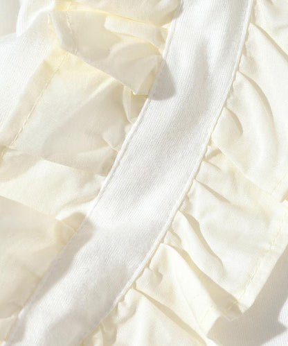 有機棉 袖飾邊 長袖T恤 / 長袖T恤