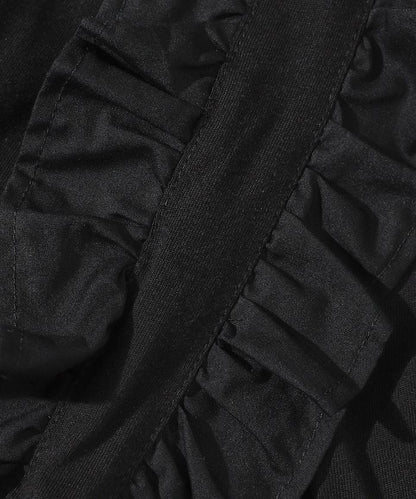 有機棉 袖飾邊 長袖T恤 / 長袖T恤