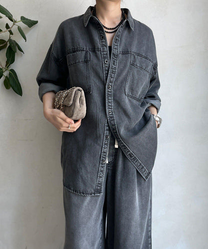 Lyocell牛仔口袋襯衫