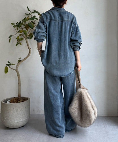 Lyocell寬鬆牛仔褲