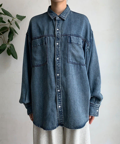 Lyocell牛仔口袋襯衫