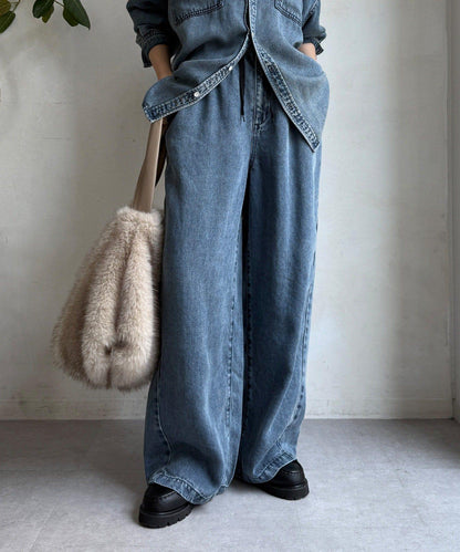 Lyocell寬鬆牛仔褲