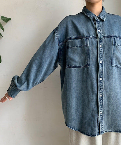 Lyocell牛仔口袋襯衫