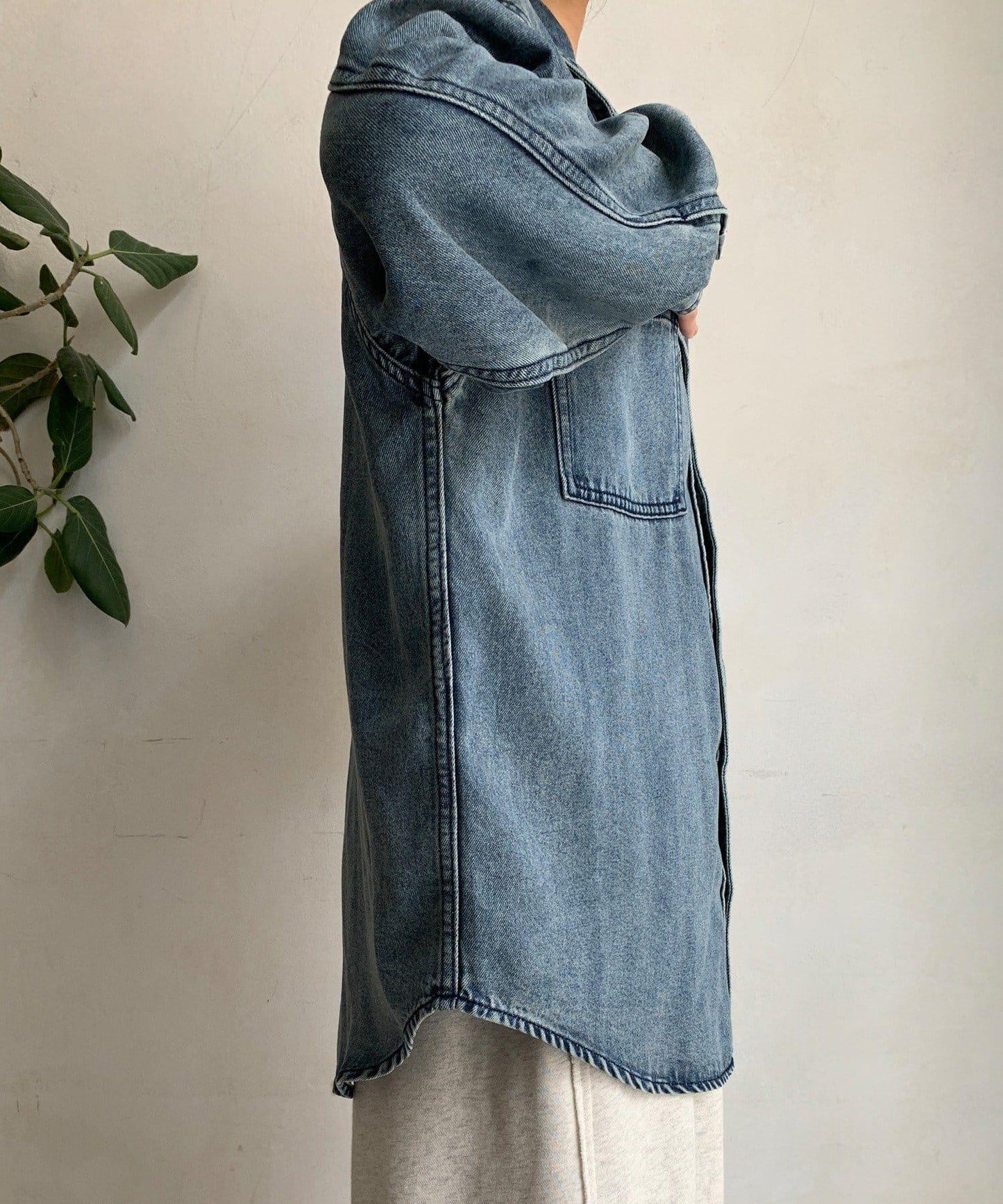 Lyocell牛仔口袋襯衫