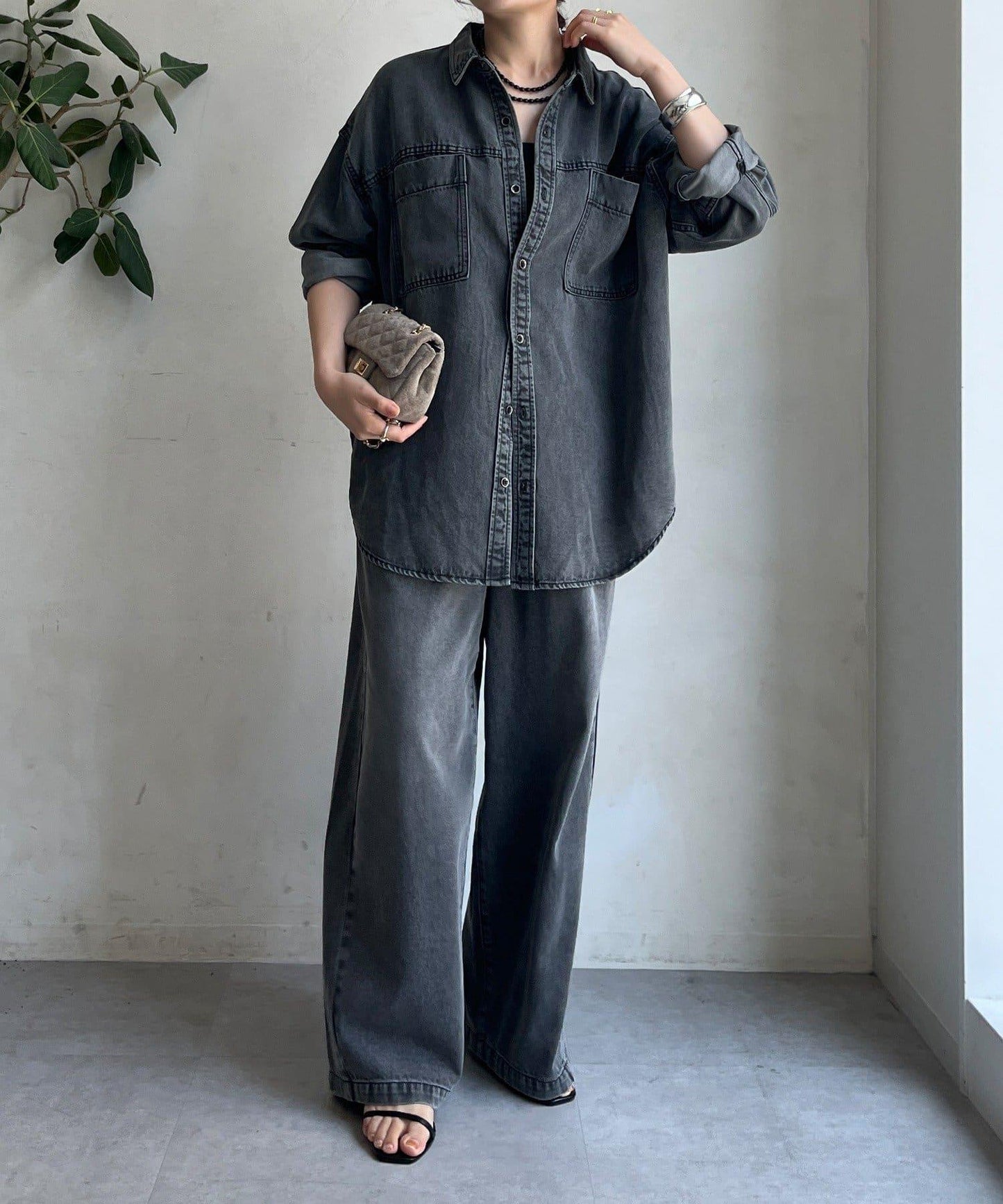 Lyocell牛仔口袋襯衫