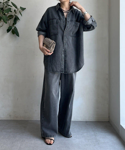 Lyocell牛仔口袋襯衫