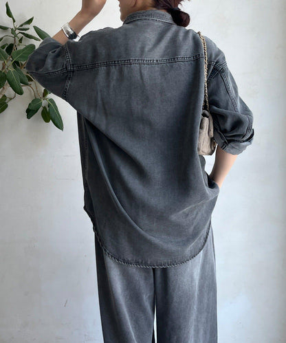 Lyocell牛仔口袋襯衫