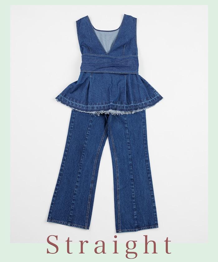 【全骨架優勝！系列】 改良風 牛仔褲＜套裝搭配適用＞