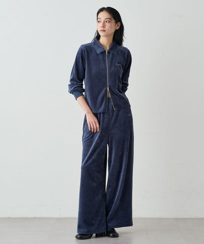 【earthy_】棉質絲絨雙拉鍊開衫