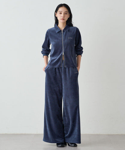 【earthy_】棉質絲絨雙拉鍊開衫