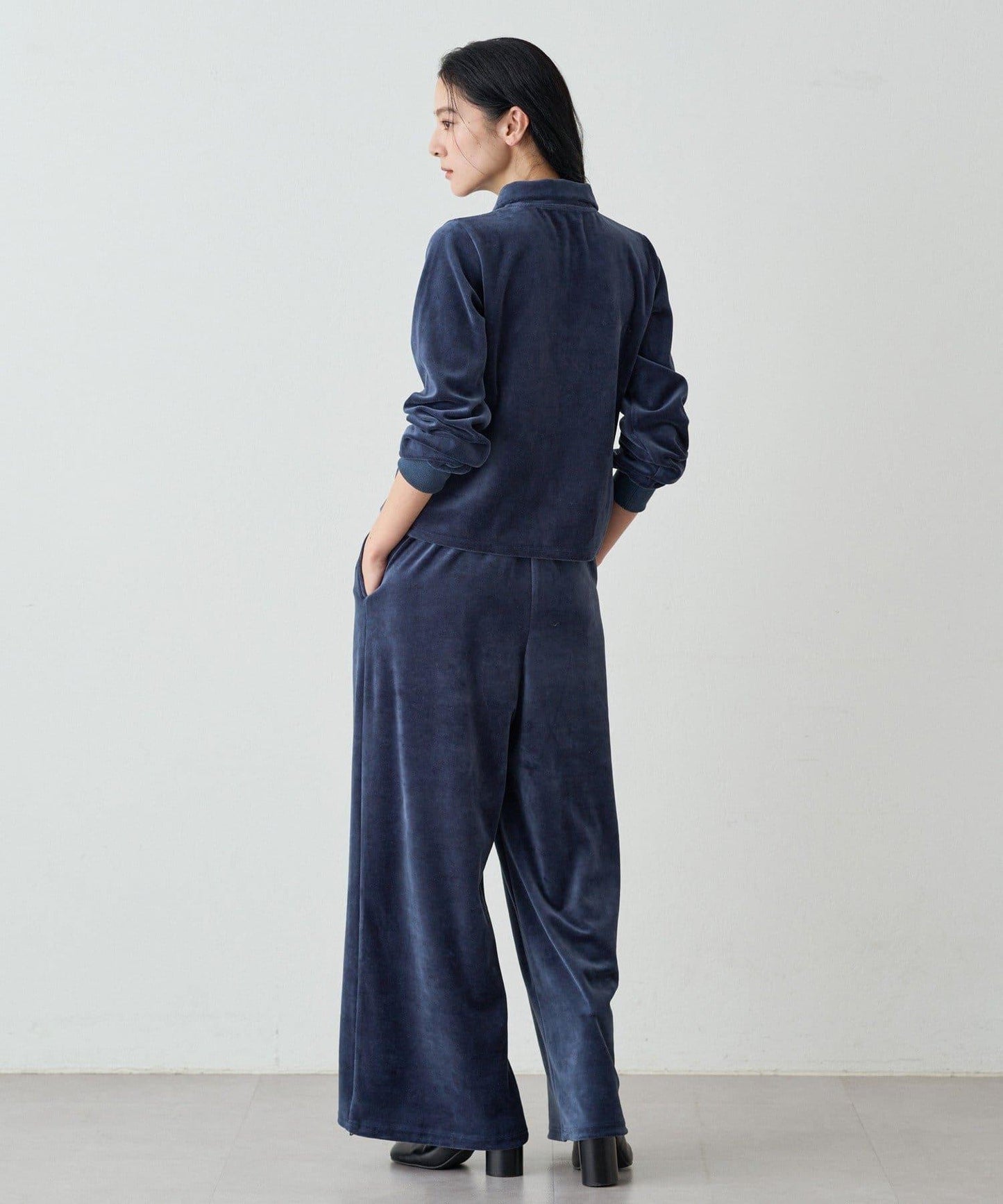 【earthy_】棉質絲絨雙拉鍊開衫