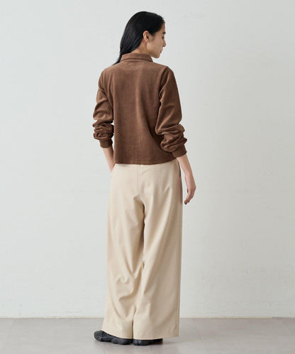 【earthy_】棉質絲絨雙拉鍊開衫
