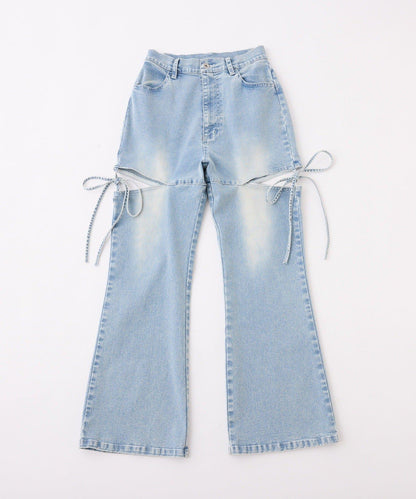 側開美腿拉伸牛仔褲