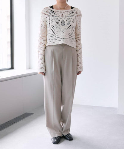 "鉤織/透視感" 蕾絲短款針織衫【SUM1 STYLE(斯密風格)】