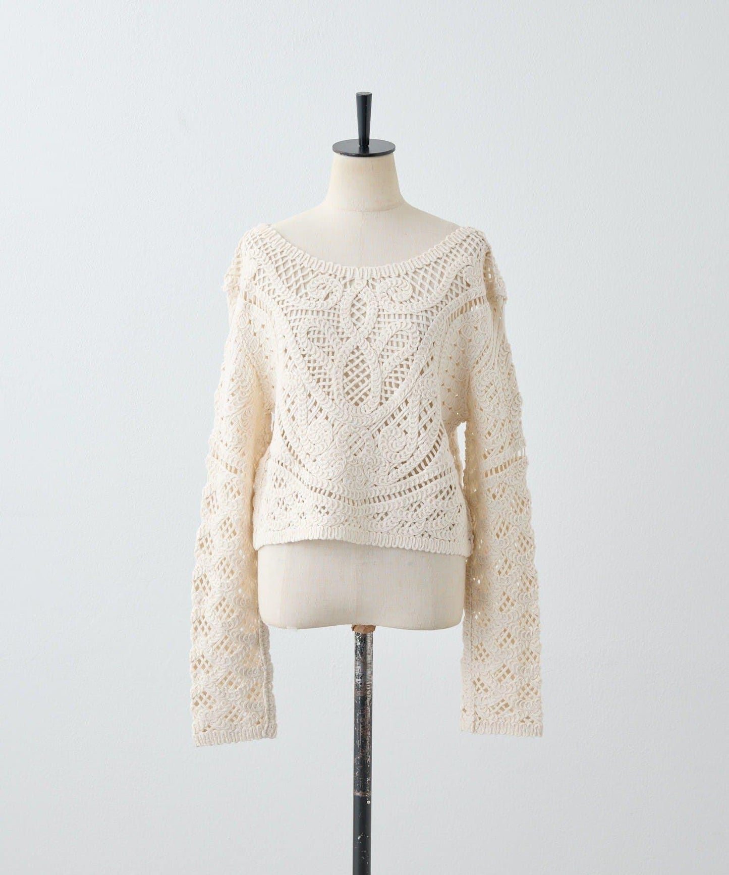 "鉤織/透視感" 蕾絲短款針織衫【SUM1 STYLE(斯密風格)】