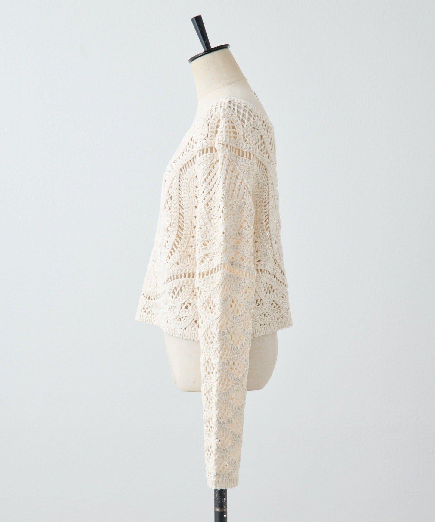 "鉤織/透視感" 蕾絲短款針織衫【SUM1 STYLE(斯密風格)】