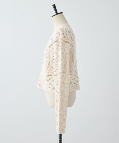 "鉤織/透視感" 蕾絲短款針織衫【SUM1 STYLE(斯密風格)】