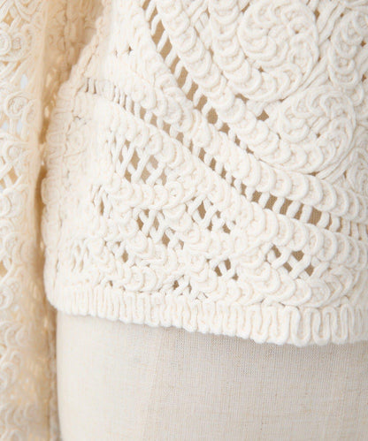 "鉤織/透視感" 蕾絲短款針織衫【SUM1 STYLE(斯密風格)】