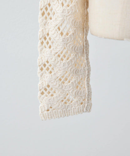 "鉤織/透視感" 蕾絲短款針織衫【SUM1 STYLE(斯密風格)】