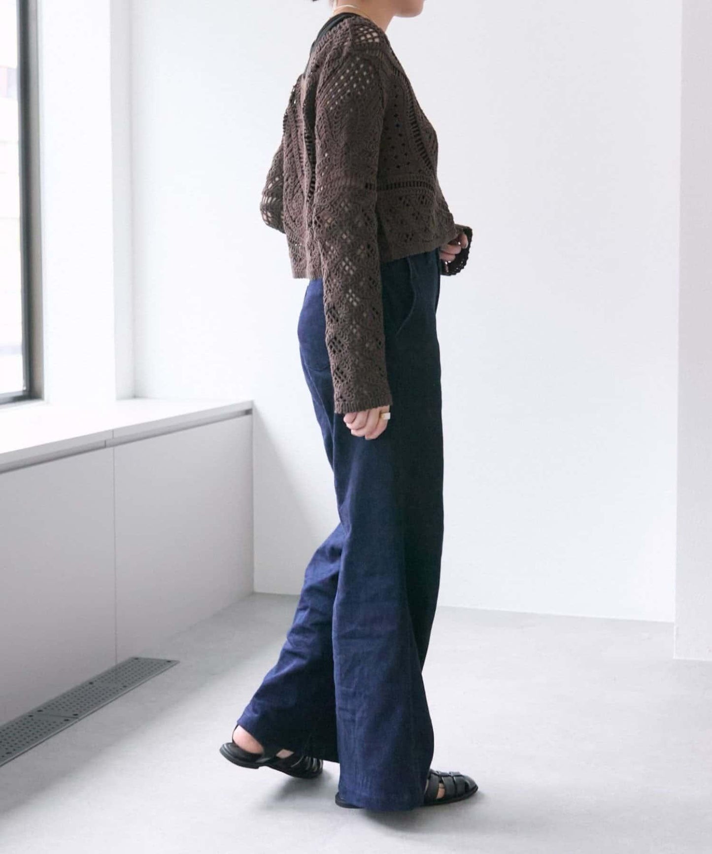 "鉤織/透視感" 蕾絲短款針織衫【SUM1 STYLE(斯密風格)】