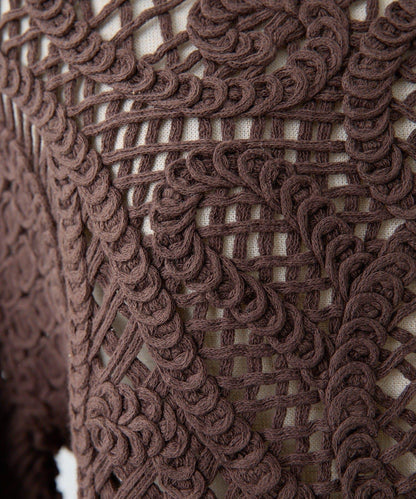 "鉤織/透視感" 蕾絲短款針織衫【SUM1 STYLE(斯密風格)】