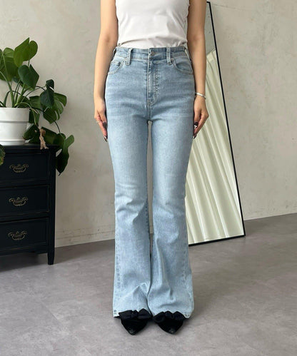 【原創LOGO貼片款】彈力喇叭牛仔褲