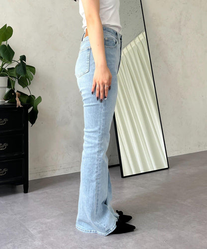 【原創LOGO貼片款】彈力喇叭牛仔褲