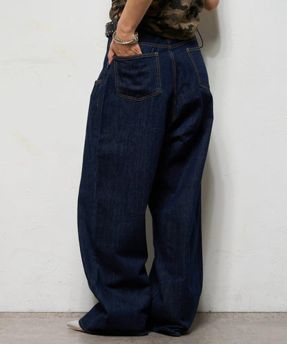 斜口袋修身牛仔褲