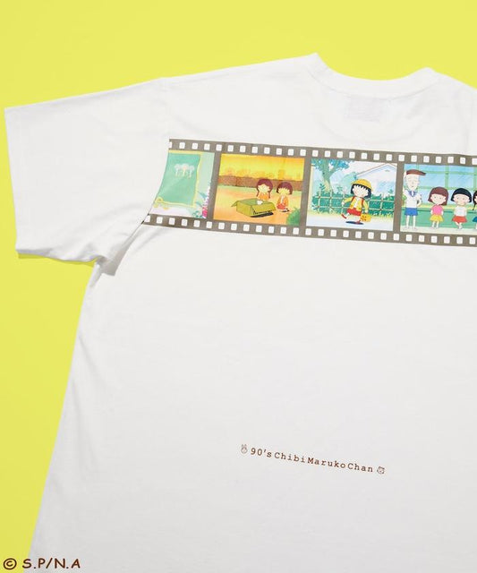 90年代 《櫻桃小丸子》 復古膠片圖形 背面印花 圓領T恤