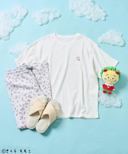 COJI-COJI 短袖室內服套裝/睡衣套裝/格紋T恤 毛巾褲套裝/印花褲