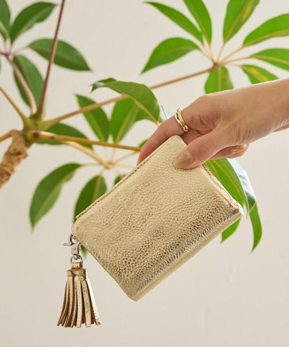 牛皮革 帶流蘇 小號 錢包