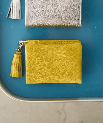 牛皮革 帶流蘇 小號 錢包