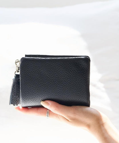 牛皮革 帶流蘇 小號 錢包