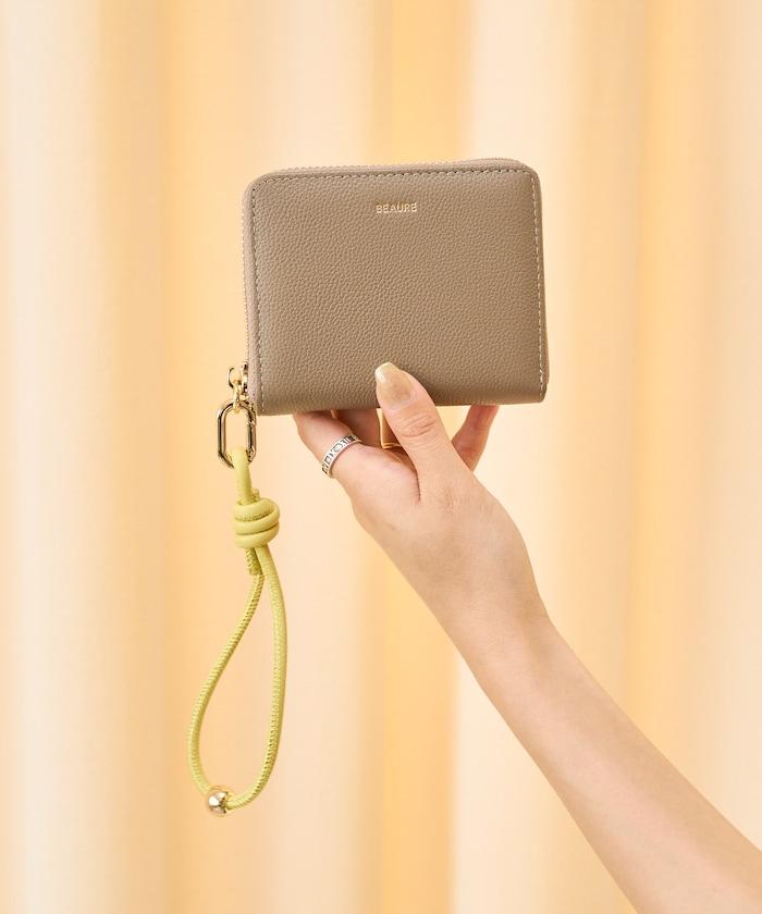 牛皮手提帶緊湊款錢包