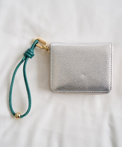 牛皮手提帶緊湊款錢包