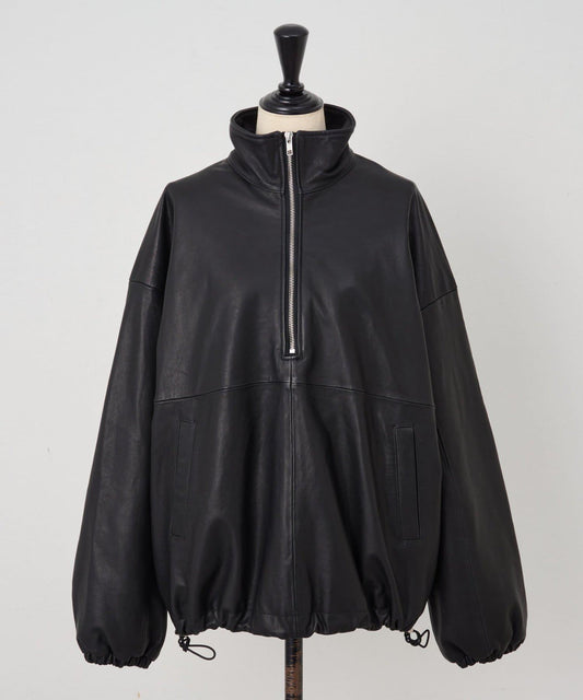 《15 quinze》羊皮半拉鍊套頭衫