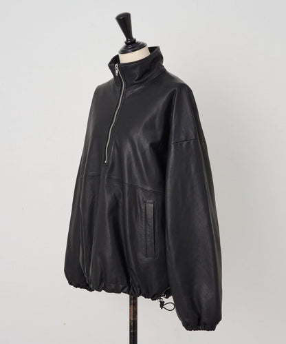 《15 quinze》羊皮半拉鍊套頭衫