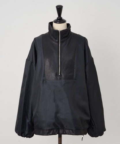 《15 quinze》羊皮半拉鍊套頭衫