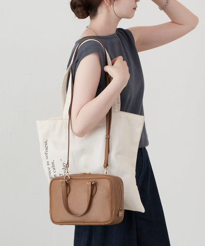 收縮皮革2WAY迷你波士頓包