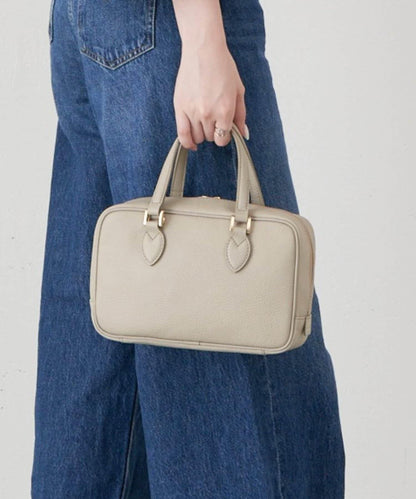 收縮皮革2WAY迷你波士頓包