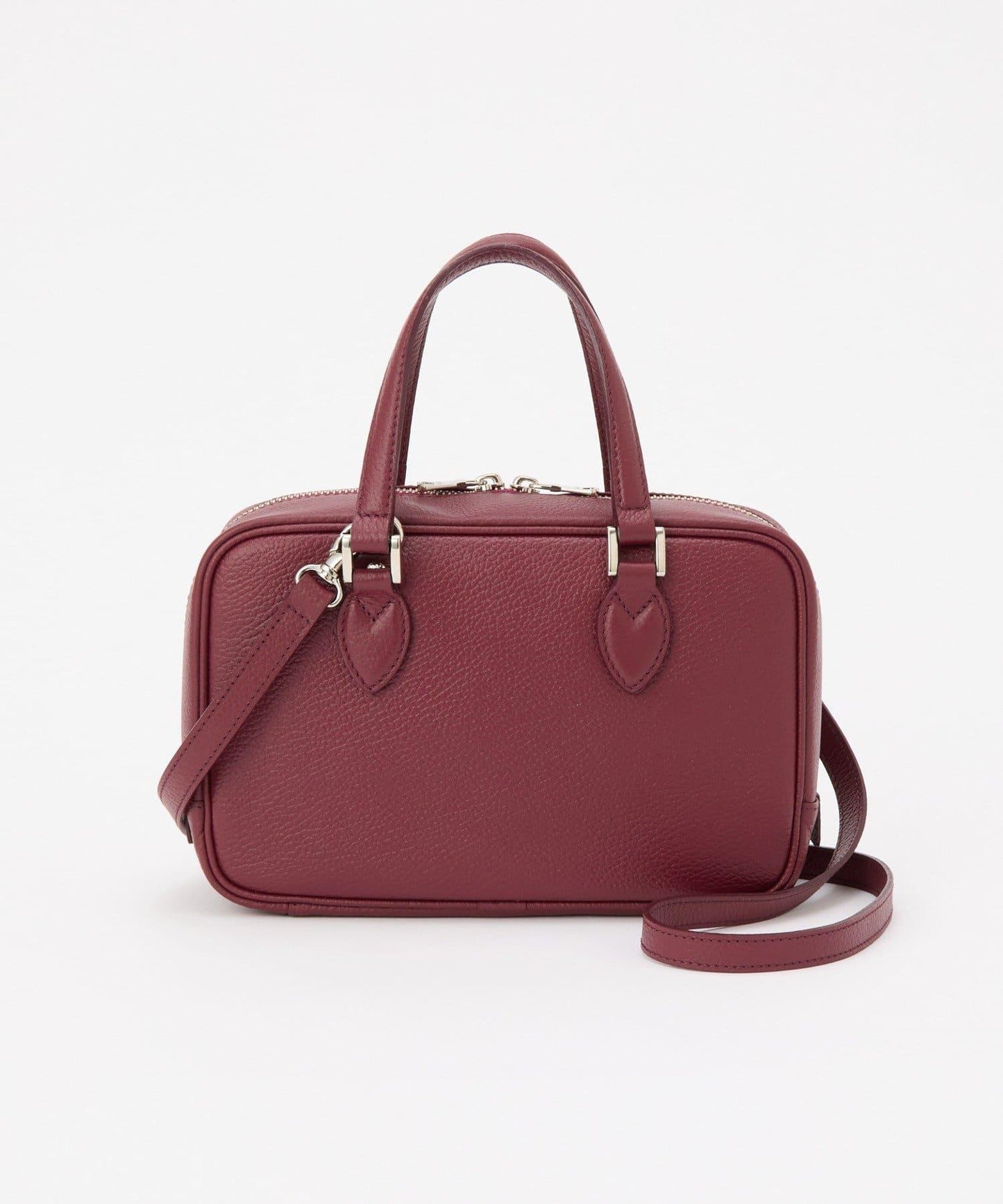 收縮皮革2WAY迷你波士頓包